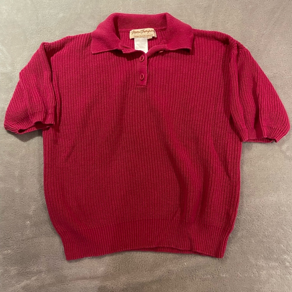 Norm Thompson Pink Button Top